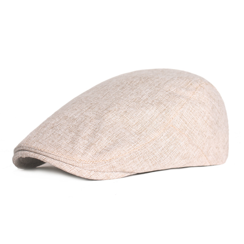 Nuovo cappello in cotone e canapa in avanti Cappello da uomo semplice retrò in lingua d'anatra Cappello per la stagione primaverile e autunnale Berretto letterario per giovani Cappello per bambini_voghion.com