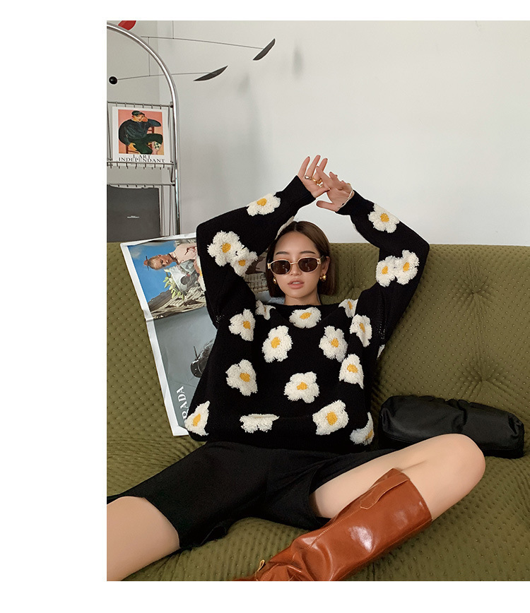 nihaostyle clothing wholesale autumn and winter new embroidery contrast knitted sweater NSSX66974