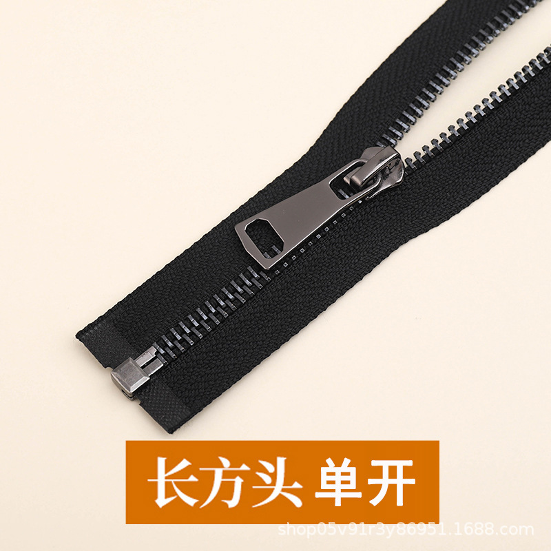 5番オープン金属銅ジッパー黒ニッケル歯亜鉛合金ジッパーロック付きシングルオープンテールジッパー服ジャケット|undefined