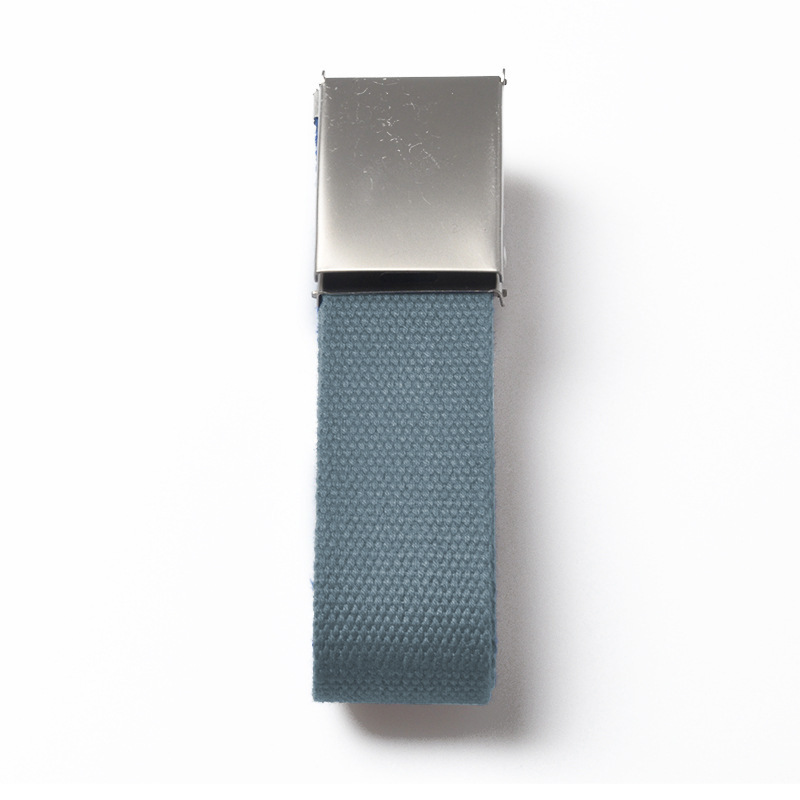 Cinturón lona de algodón tejido de poliéster directo de fábrica cinturón de hebilla Lisa esmerilado cinturón de color caramelo opcional multicolor