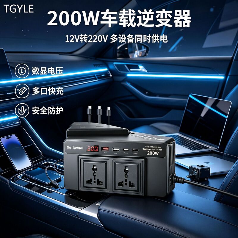 Car Inverter 220V Converter 12V/24V to 220V Multifunctional Socket Power Supply Car Charger for Vehicles