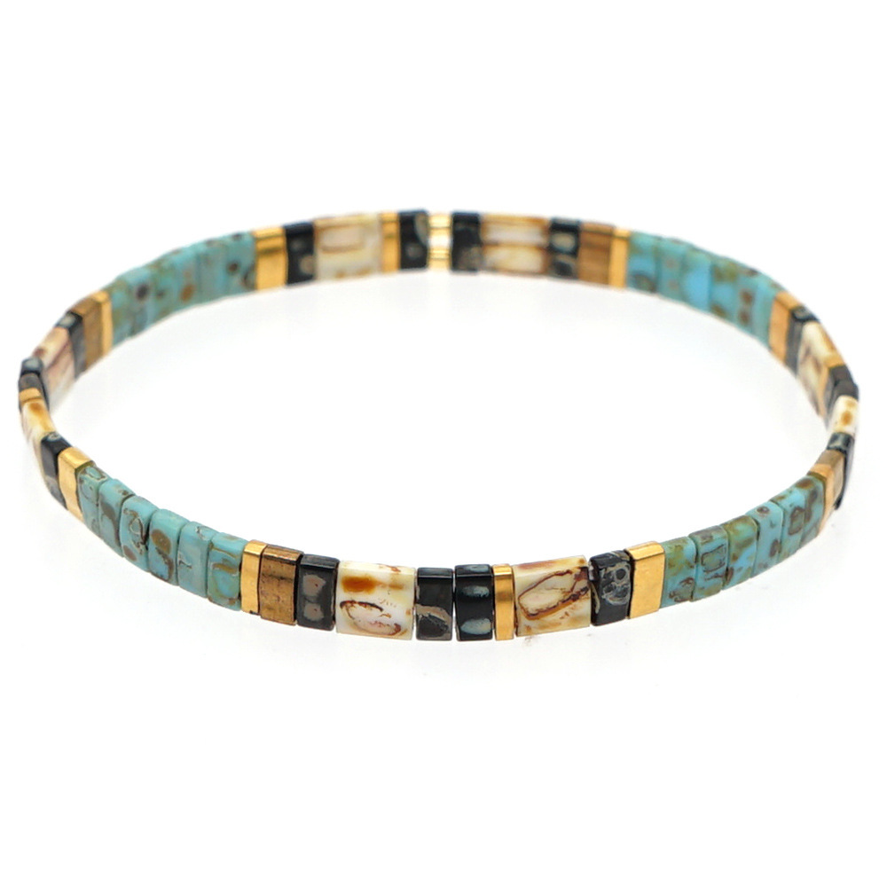 1 Piece Casual Geometric Glass Bead Knitting Women's Bracelets display picture 9