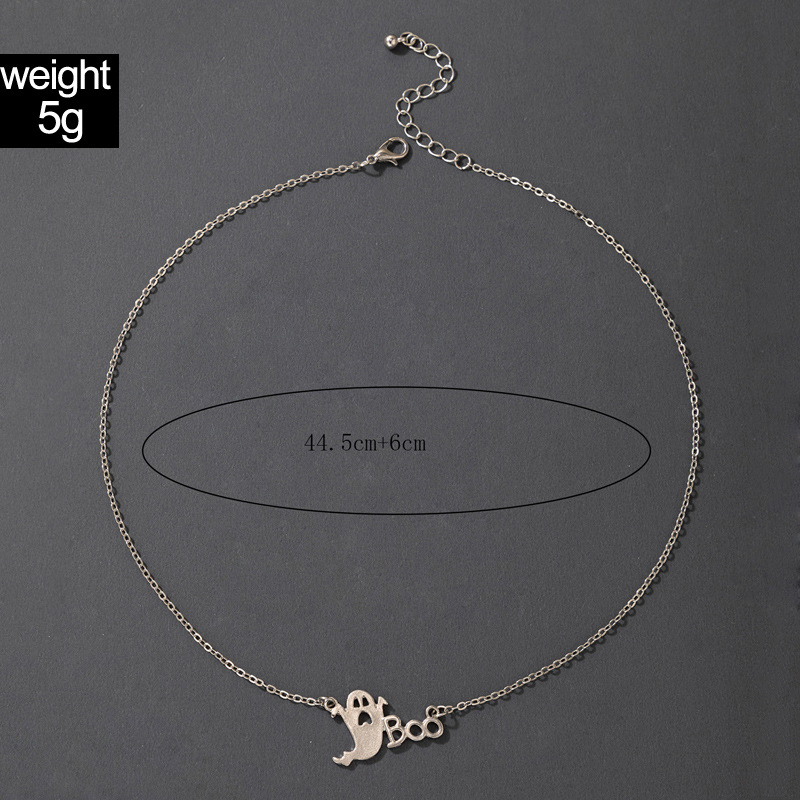 Halloween ghost eyeball mummy pumpkin lantern geometric necklace wholesale nihaojewelry