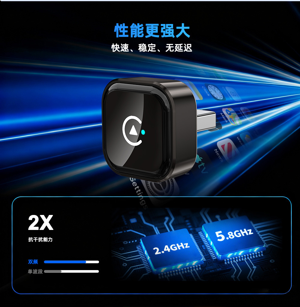 Factory Direct Sales Wireless Carplay Box Customized Car Mobile Phone Interconnection Box Universal Wifi Receiver Transmitter