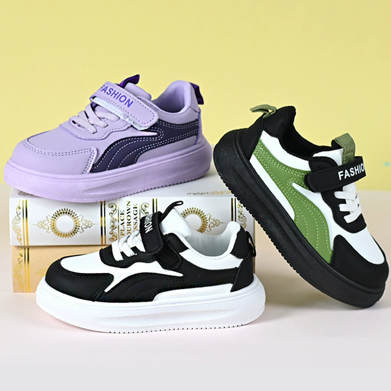 2024 новая весенне-Осенняя детская обувь с мягким дном, износостойкие кроссовки, модная дышащая обувь для досок, универсальные кроссовки для детей среднего и большого возраста