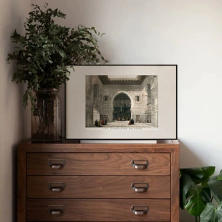 教堂 北欧风格玄关装饰画艺术建筑画书房背景墙美式复古风格挂画