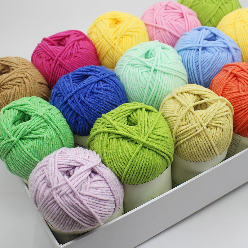 Combed 5-strand Milk Cotton Self-woven Scarf Wool Ball Medium Thick Wool Blanket diy Knitting Crochet Material Package Wholesale
