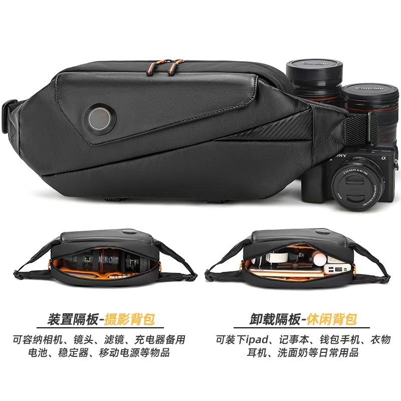 Cross-border style camera shoulder bag, tripod mount camera bag, multi-functional portable storage for digital devices.