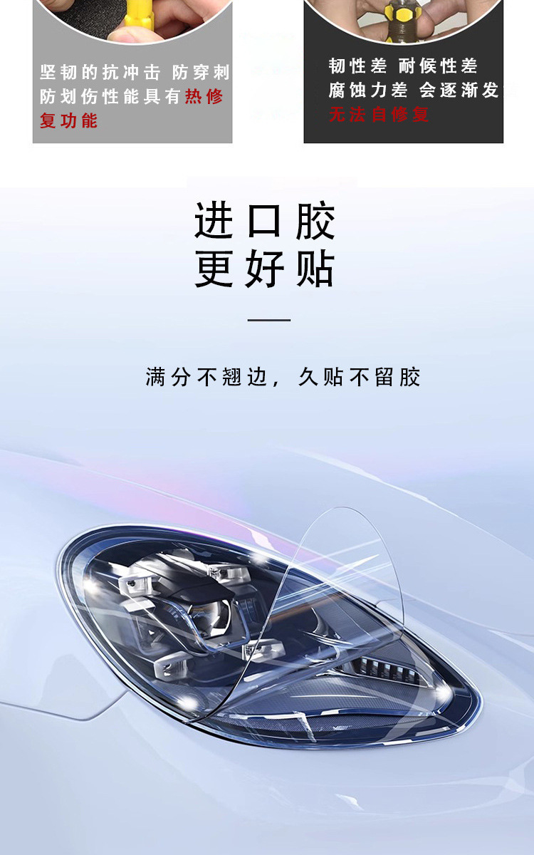 Cross-Border Tpu Headlight Film Protective Film Light-Controlled White to Black Taillight Blackening Film Self-Healing Car Tpu Protective Film
