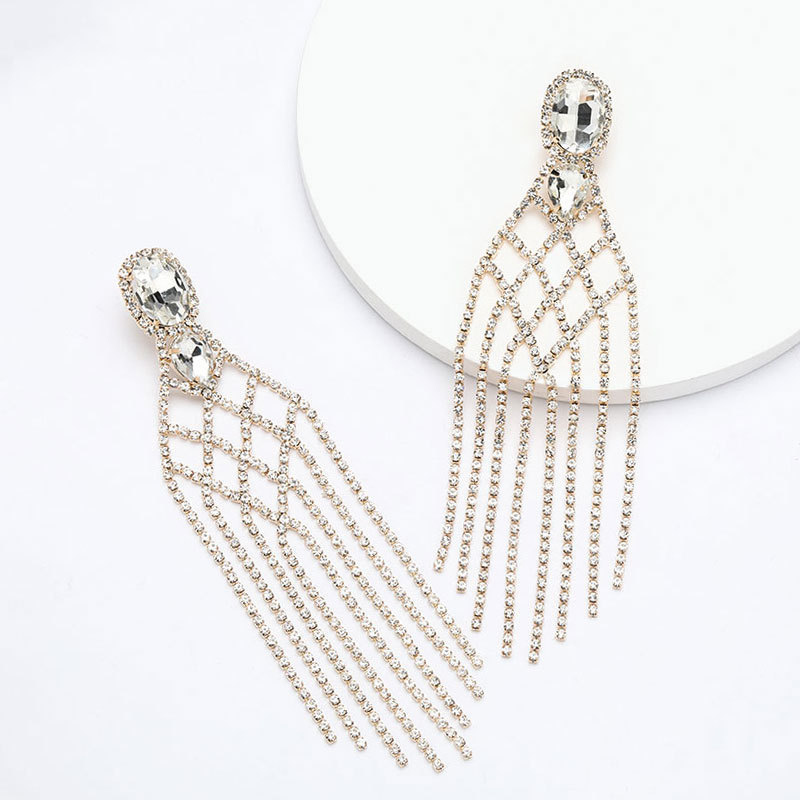 Wholesale Jewelry Simple Style Solid Color Rhinestone Zircon Inlay Drop Earrings display picture 3
