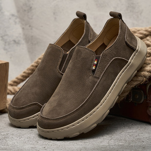 Men's Anti-slip Explosive Super Soft Tide Soft and Comfortable Breathable Foot Lace Ultra Light Line Leather Soft Bottom Lightweight
