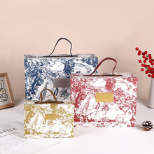 复古印花大容量手提伴手礼盒婚礼喜糖空盒子礼品节日包装礼品盒子