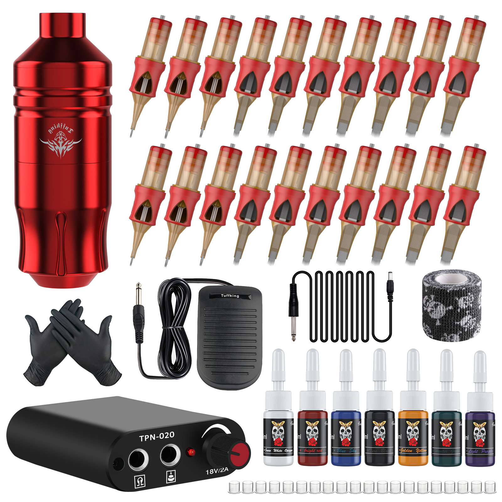 Tuffking máquina de tatuaje tatuaje inalámbrico lápiz corto tatuaje lápiz lápiz con pantalla tatuaje fuente de alimentación transfronteriza image 11
