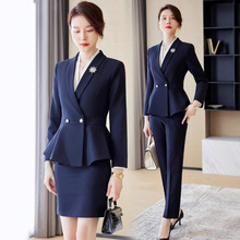 高端职业西装套装女正装秋冬时尚气质女神范酒店前台珠宝店工作服
