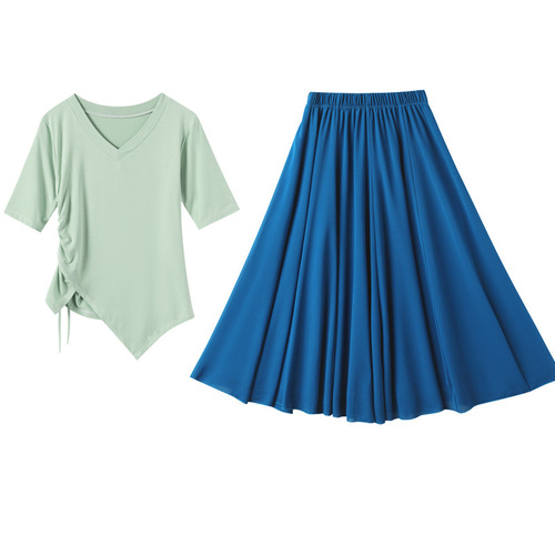  New Square Dance Clothing Modal Top Chiffon Dancing Clothes Large Skirt Dance Performance Costume