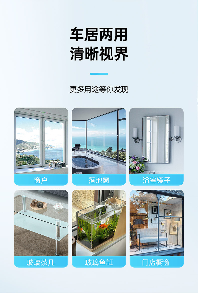Car Glass Cleaner, Oil Film Remover, Car Wiper Water, Powerful Decontamination and Oil Film Removal Car Cleaning Agent