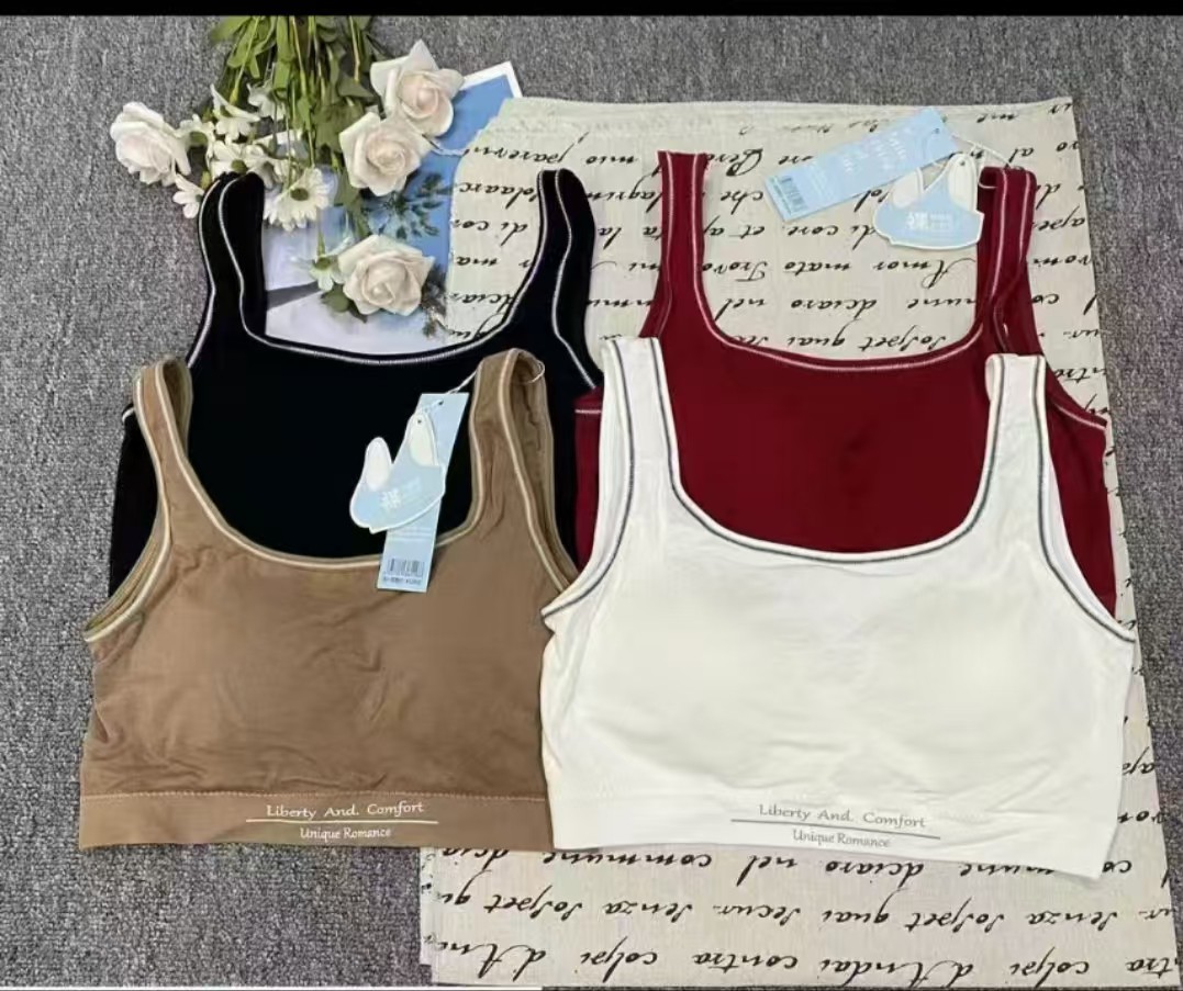 Adolescentes deportes de color chocante estudiantes de algodón ropa interior de escuela secundaria taza fija de moda sin anillo de acero período de desarrollo sujetador image 1