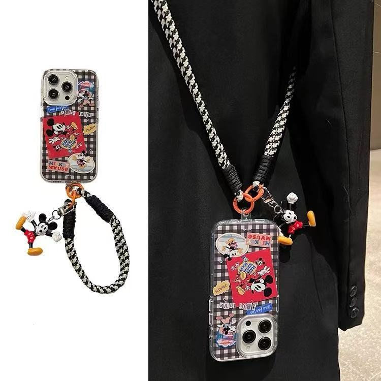 Patrón de estilo de película Mickey para iphone16ProMax cadena 15 funda para teléfono 13 Apple 14 diagonal 15PM