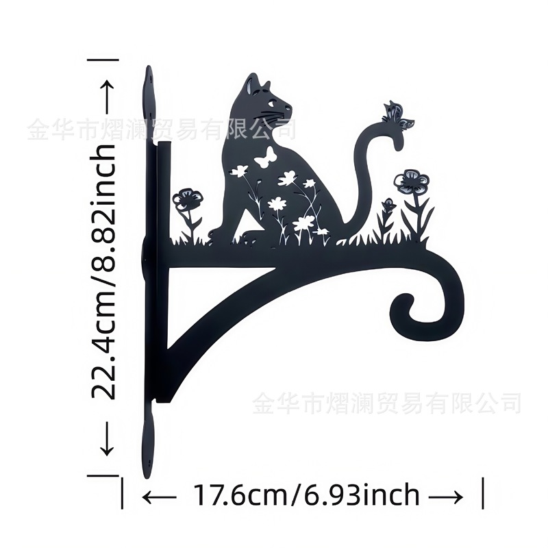 国境を越えた売れ筋の屋外中庭ハンガーフック植木鉢バードフィーダーランタン壁掛けラックブラックメタル植物ハンガー|undefined