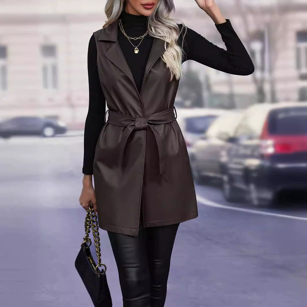 (Cross-border trading), polyurethane cardigan, belt, vest, jacket, Amazon