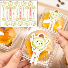 100 ステッカー/パック漫画ロングストリップベーキングステッカースイスロールケーキデザート包装箱装飾ステッカー包装シーリングステッカー