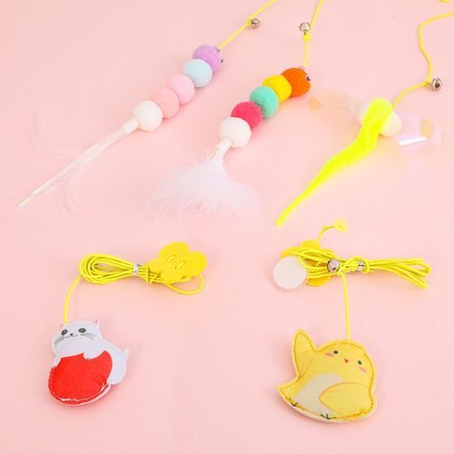 New swing hanging door toy felt containing catnip self-boosting hanging telescopic adjustable cat toy