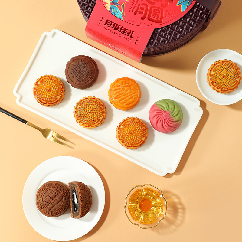 【8餅8味】味滋源二階提籠月餅礼箱流心月餅広式月餅中秋礼箱プレゼント|undefined
