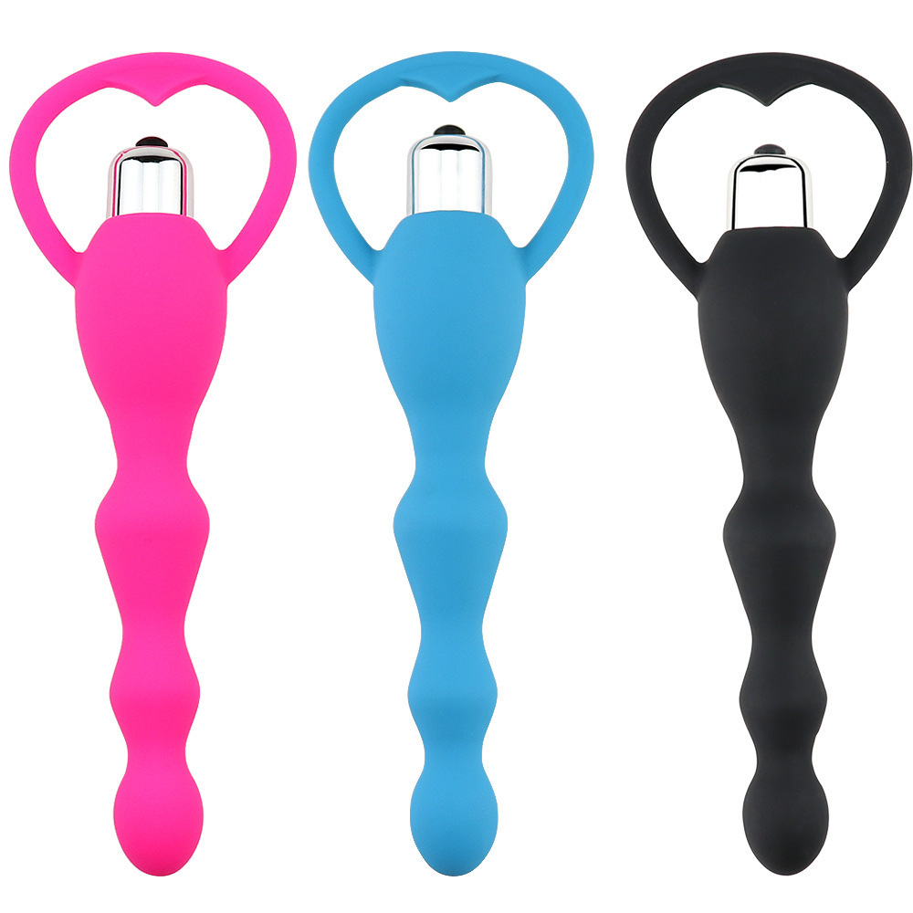 Silicone Vibrating Anal Beads, Pink Body-Safe Plug Toy for Adults — detail image 11