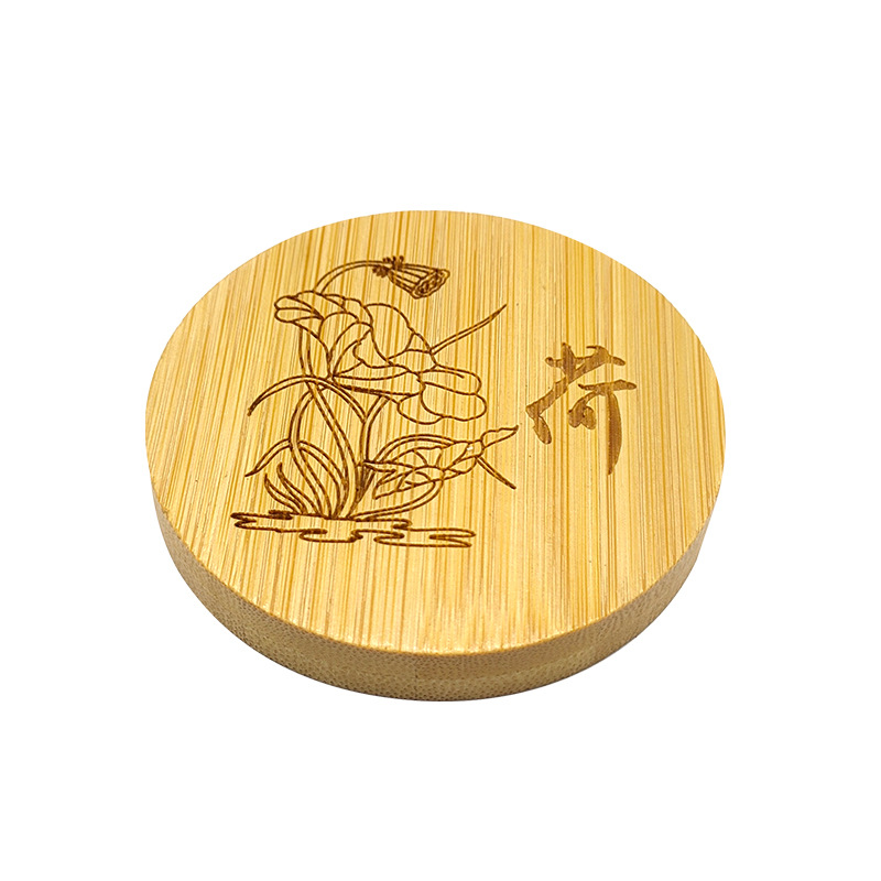 Almohadilla de taza de té de bambú, almohadilla de aislamiento térmico de mesa de té redonda pequeña, bandeja de madera, accesorios de mesa de té doméstico, almohadilla de mesa de Copa de vino
