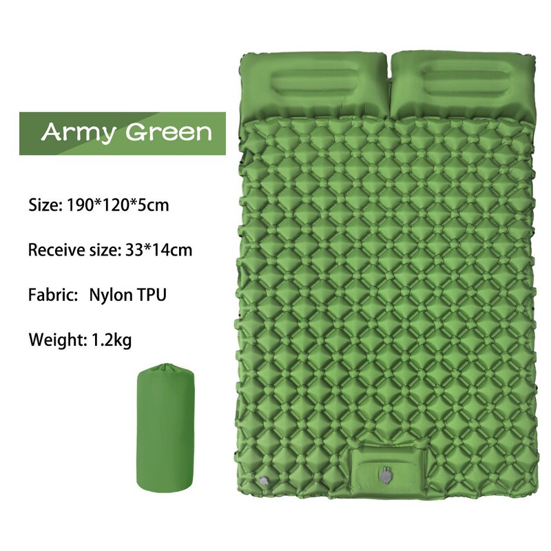 Double Folding Camping Inflatable Mattress, Portable Car Mattress, 40D Nylon + Manual Air Pump Double Folding Camping Inflatable Mattress, Portable Car Mattress, 40D Nylon + Manual Air Pump