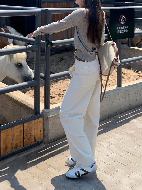 高智淡人毛衣 老钱风Polo领针织衫女慵懒休闲V领长袖上衣|undefined