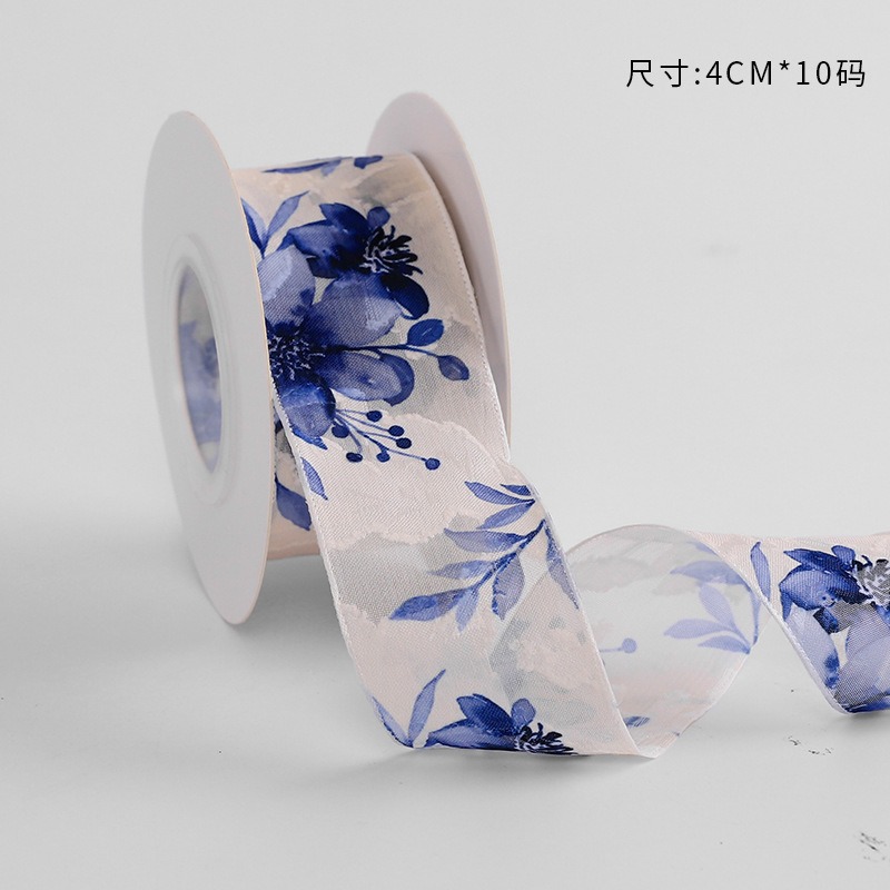 Cinta floral al por mayor 4cm borde dorado colorido ramo arco onda hilo llano cinta flor material de embalaje