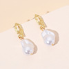 Brand accessory, fashionable universal retro earrings from pearl, European style, 2021 collection, suitable for import, internet celebrity