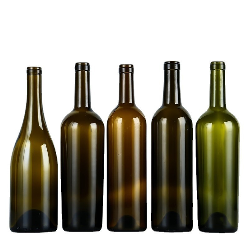 批发500ml红酒瓶透明玻璃瓶葡萄酒瓶750ml墨绿色避光磨砂洋酒空瓶|undefined