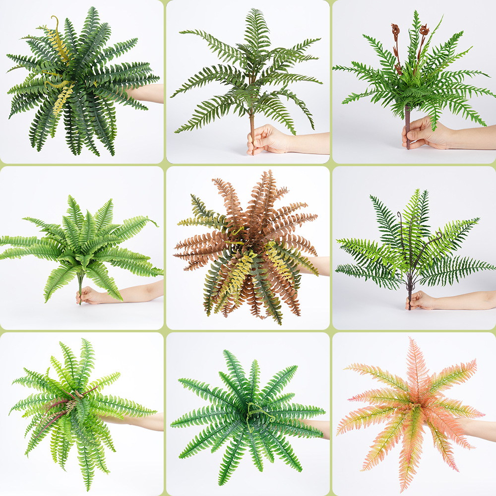 Hand-feel Persian grass hanging large fern leaf wall hanging artificial green plant background wall forest-style landscaping decoration fern artificial plant