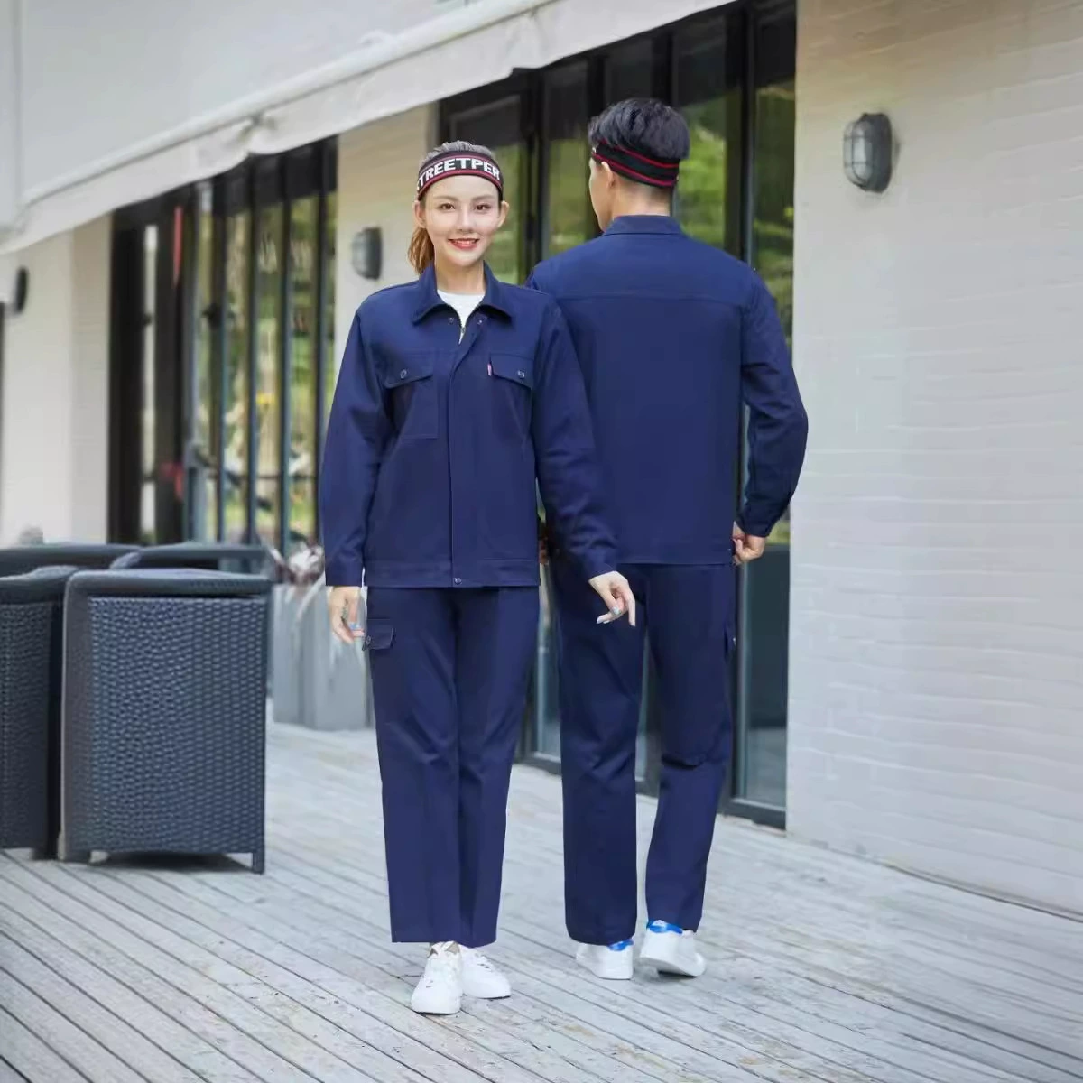 Комплект хлопчатобумажной рабочей одежды мужской весенний и осенний сварочный аппарат ремонт электрика энергетическая компания электросварочная компания утолщена и износостойка