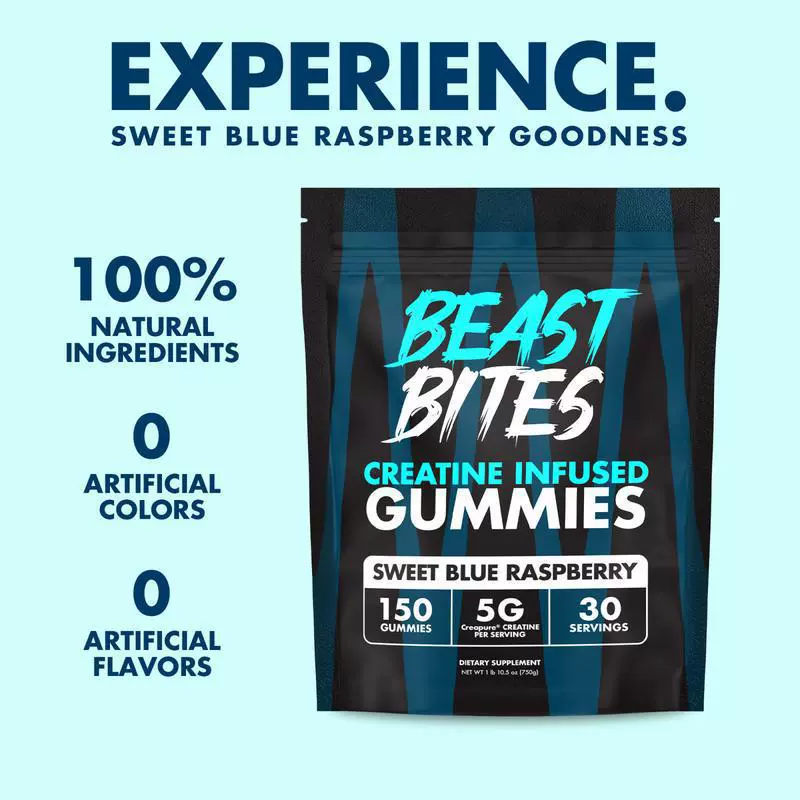 现货运动补充肌酸软糖一水肌酸BEASTBITESCREATINEINFUSEDGUMMIES