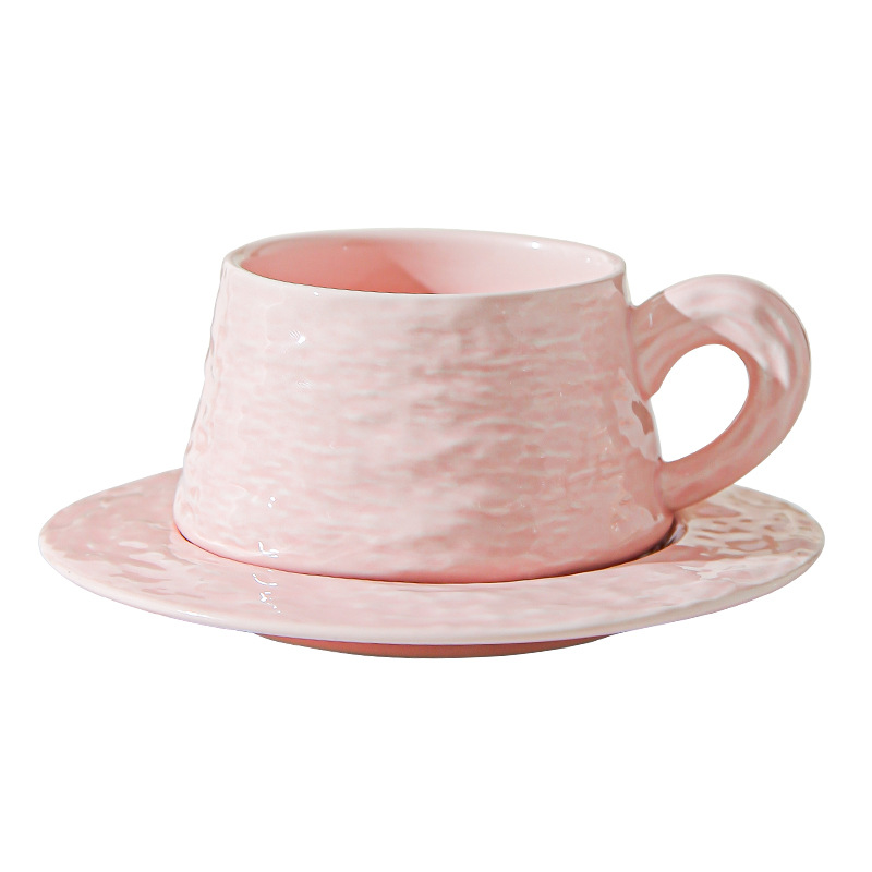 Tazas de café de cerámica de piedra de alta calidad, platos de oficina, tazas de café lujosas, copas de desayuno, regalo de mano.