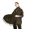 Demi-season colored cashmere, warm cloak, scarf with tassels, European style
