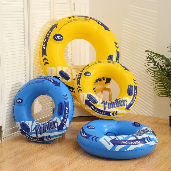 Factory direct new simple fashion adult thick swimming ring anti-rollover environmental protection PVC swimming ring