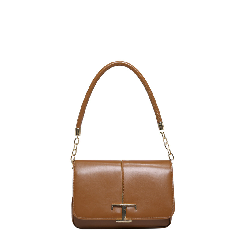 Bolso cuadrado pequeño de cuero suave cadena 2024 moda otoño e invierno nuevo bolso de mensajero literario color caramelo bolso de hombro de estilo perezoso