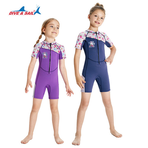 DIVE&SAIL children's wetsuit warm one-piece wetsuit big children's beach surfing jellyfish swimming snorkeling suit