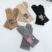 M 76047 Color block touch screen fleece gloves ƴɫ��������