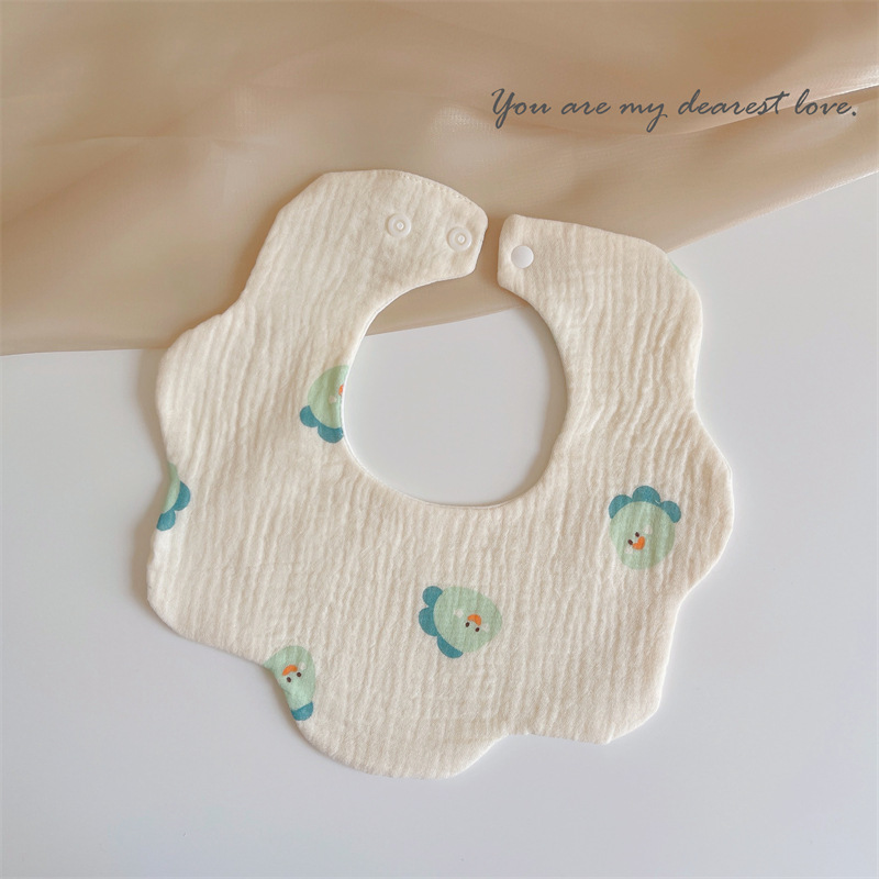 Babero de bebé de gasa de algodón babero del bebé impermeable escupir leche recién nacido babero ins primavera y verano