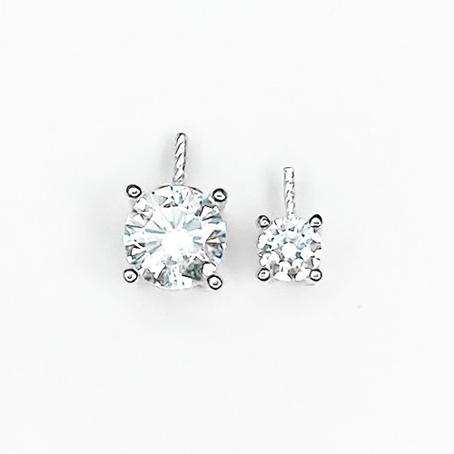 The shopkeeper recommends S925 sterling silver princess style pendant women's box necklace broken silver a few taels of zircon shell beads pendant empty holder
