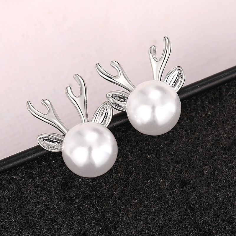 Boucles d'oreilles en bois de cerf pour femme en perles mignonnes Cao Shi, boucles d'oreilles à la mode, bijoux assortis pour Noël, cadeau_voghion.com
