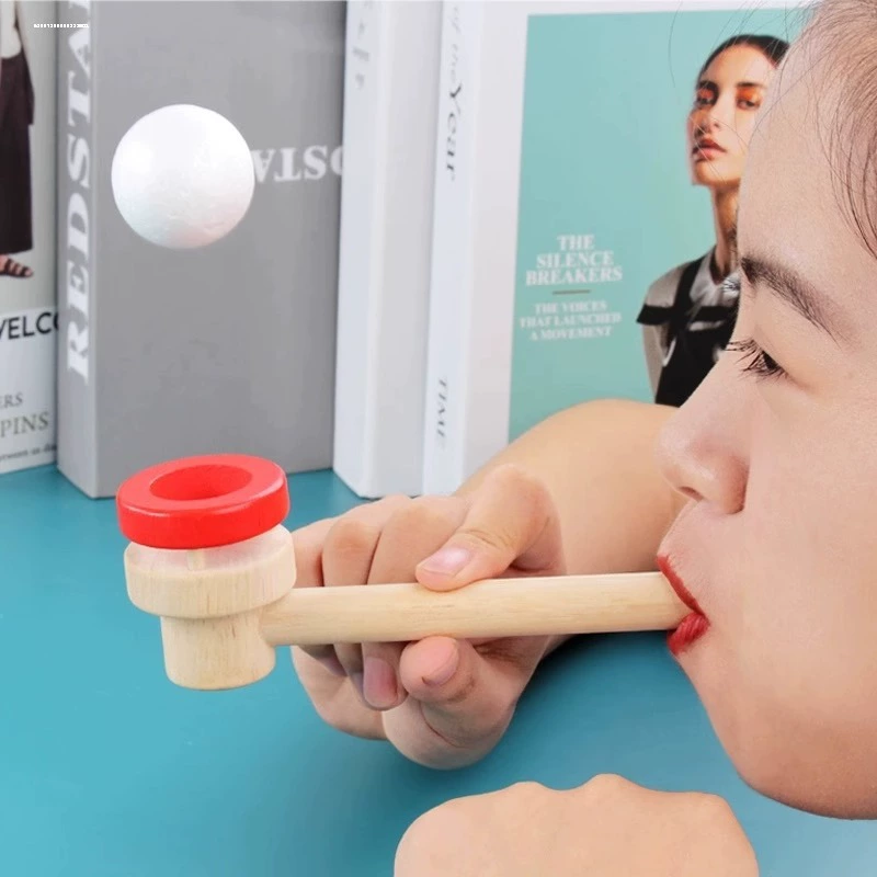 Тренажер для дыхания, игра с мячом, деревянный подвесной мяч, тренировка мышц полости рта, детская игрушка для выдувания