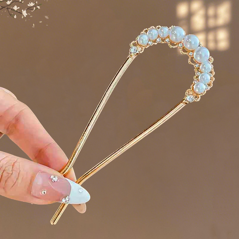 Horquilla en forma de U de alta calidad para mujer, horquilla para el cabello de todo fósforo diaria, horquilla para el cabello de la moda coreana, tocado, accesorios para el cabello con peine