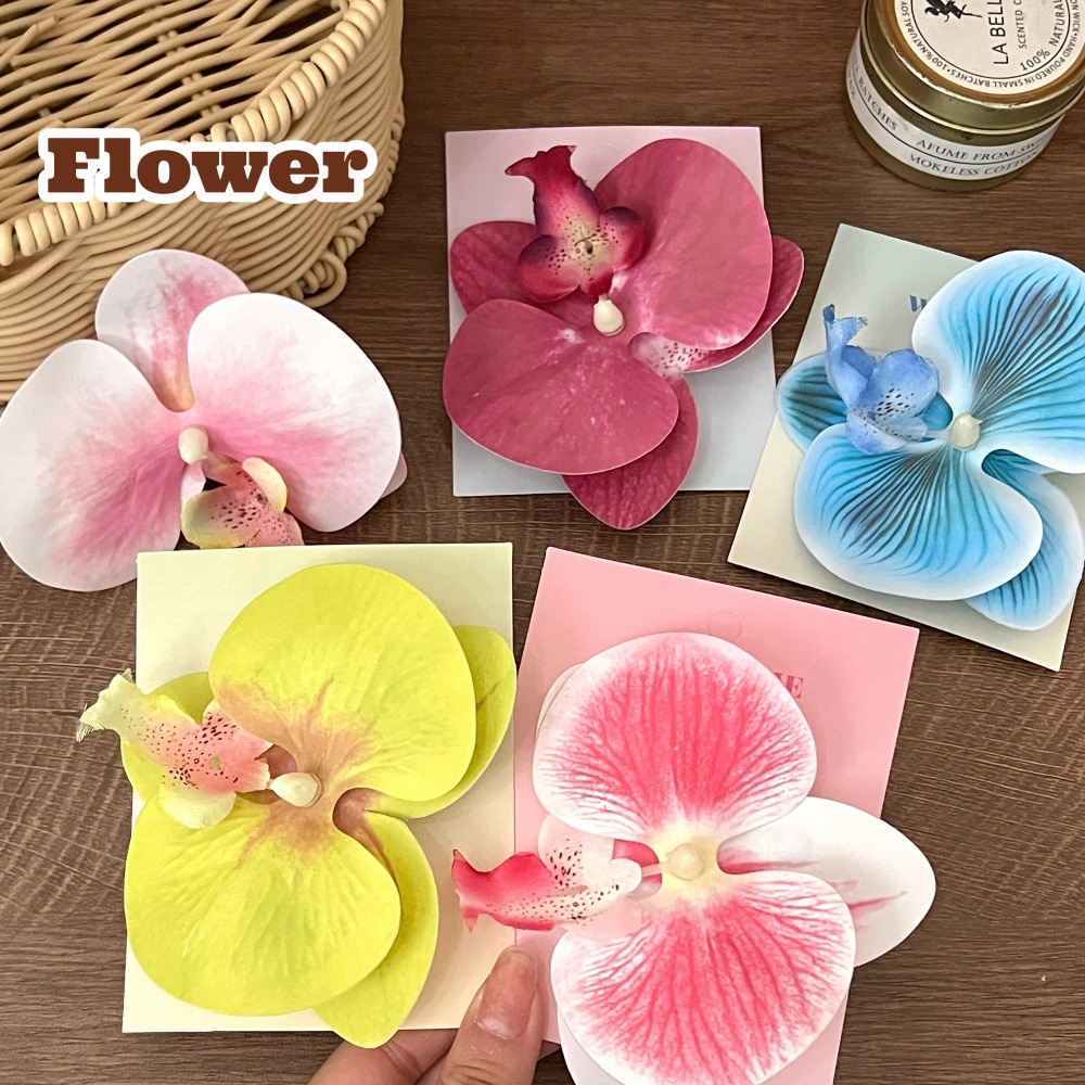Orquídea mariposa de alto valor de cara brocas de cabello de flores de niña de estilo de flor flor de cabello de vibración brocas de borde