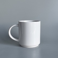 罗叠咖啡杯堆叠马克杯8oz加印logo外贸企业礼品叠叠陶瓷杯